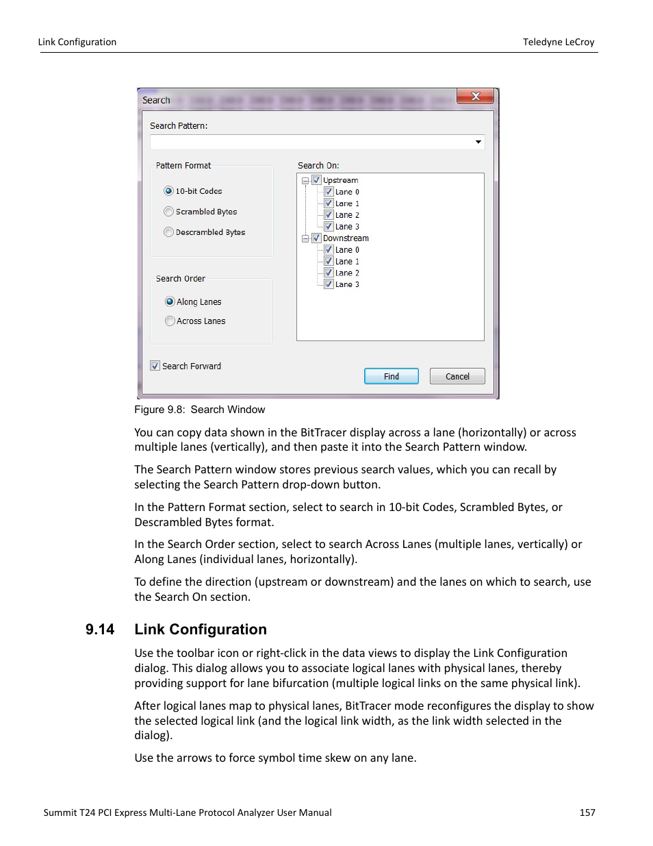 14 link configuration | Teledyne LeCroy Summit T24 PCIe Multi-lane Protocol Analyzer User Manual User Manual | Page 169 / 244