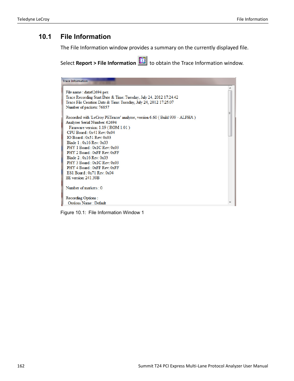 1 file information | Teledyne LeCroy Summit T24 PCIe Multi-lane Protocol Analyzer User Manual User Manual | Page 174 / 244