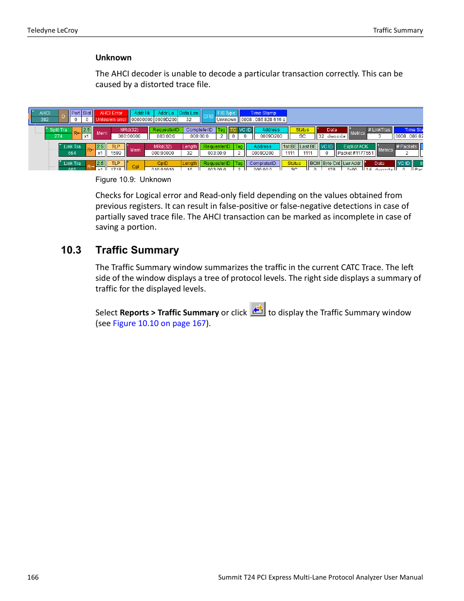 3 traffic summary | Teledyne LeCroy Summit T24 PCIe Multi-lane Protocol Analyzer User Manual User Manual | Page 178 / 244