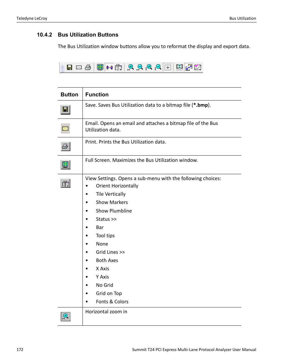 2 bus utilization buttons | Teledyne LeCroy Summit T24 PCIe Multi-lane Protocol Analyzer User Manual User Manual | Page 184 / 244