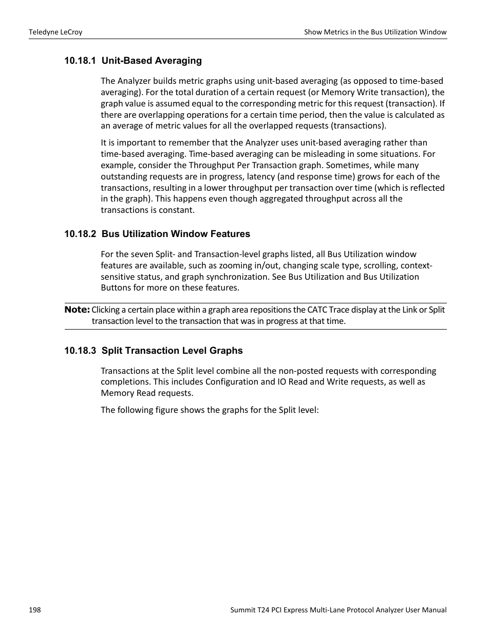 1 unit-based averaging, 2 bus utilization window features, 3 split transaction level graphs | Teledyne LeCroy Summit T24 PCIe Multi-lane Protocol Analyzer User Manual User Manual | Page 210 / 244