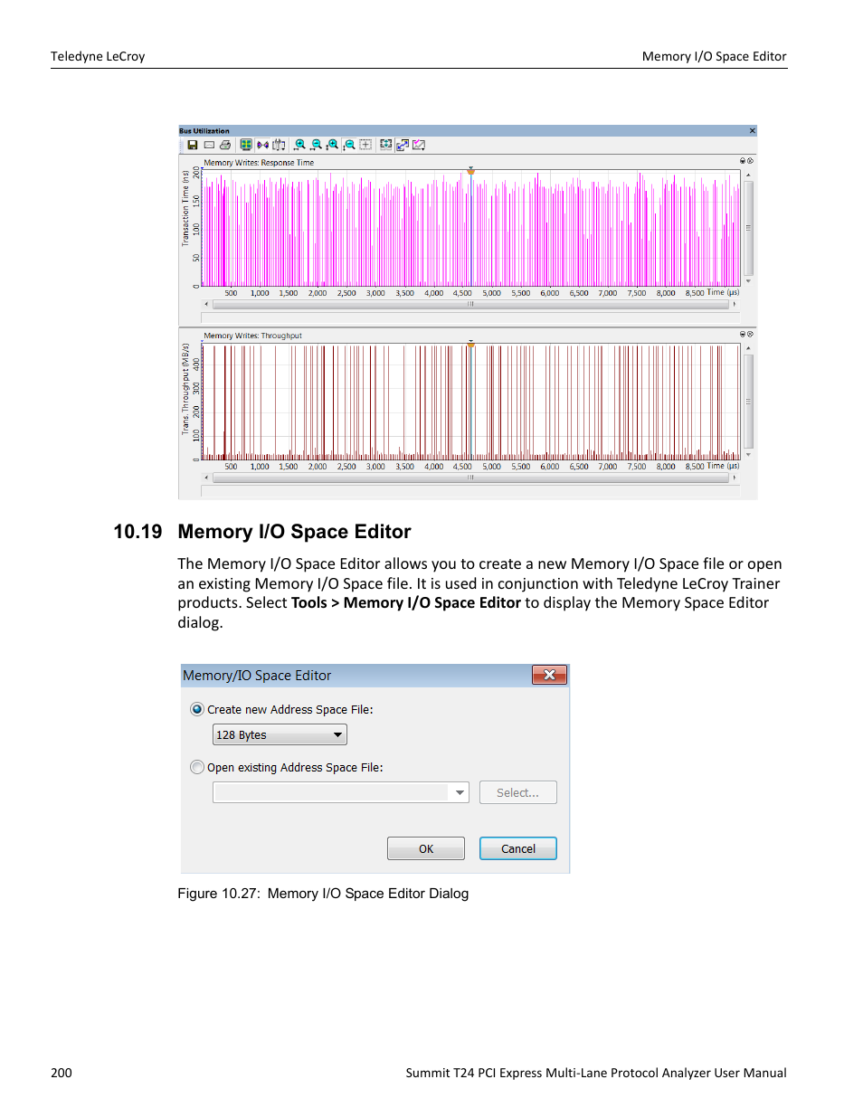 19 memory i/o space editor | Teledyne LeCroy Summit T24 PCIe Multi-lane Protocol Analyzer User Manual User Manual | Page 212 / 244