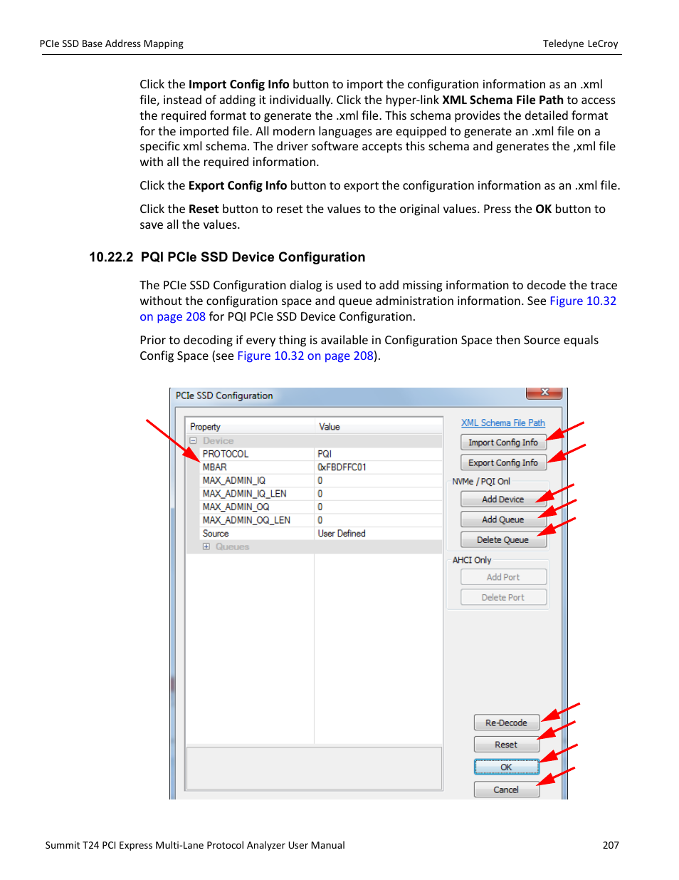 2 pqi pcie ssd device configuration | Teledyne LeCroy Summit T24 PCIe Multi-lane Protocol Analyzer User Manual User Manual | Page 219 / 244