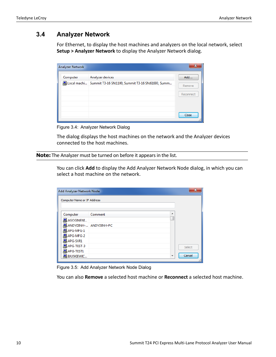 4 analyzer network | Teledyne LeCroy Summit T24 PCIe Multi-lane Protocol Analyzer User Manual User Manual | Page 22 / 244