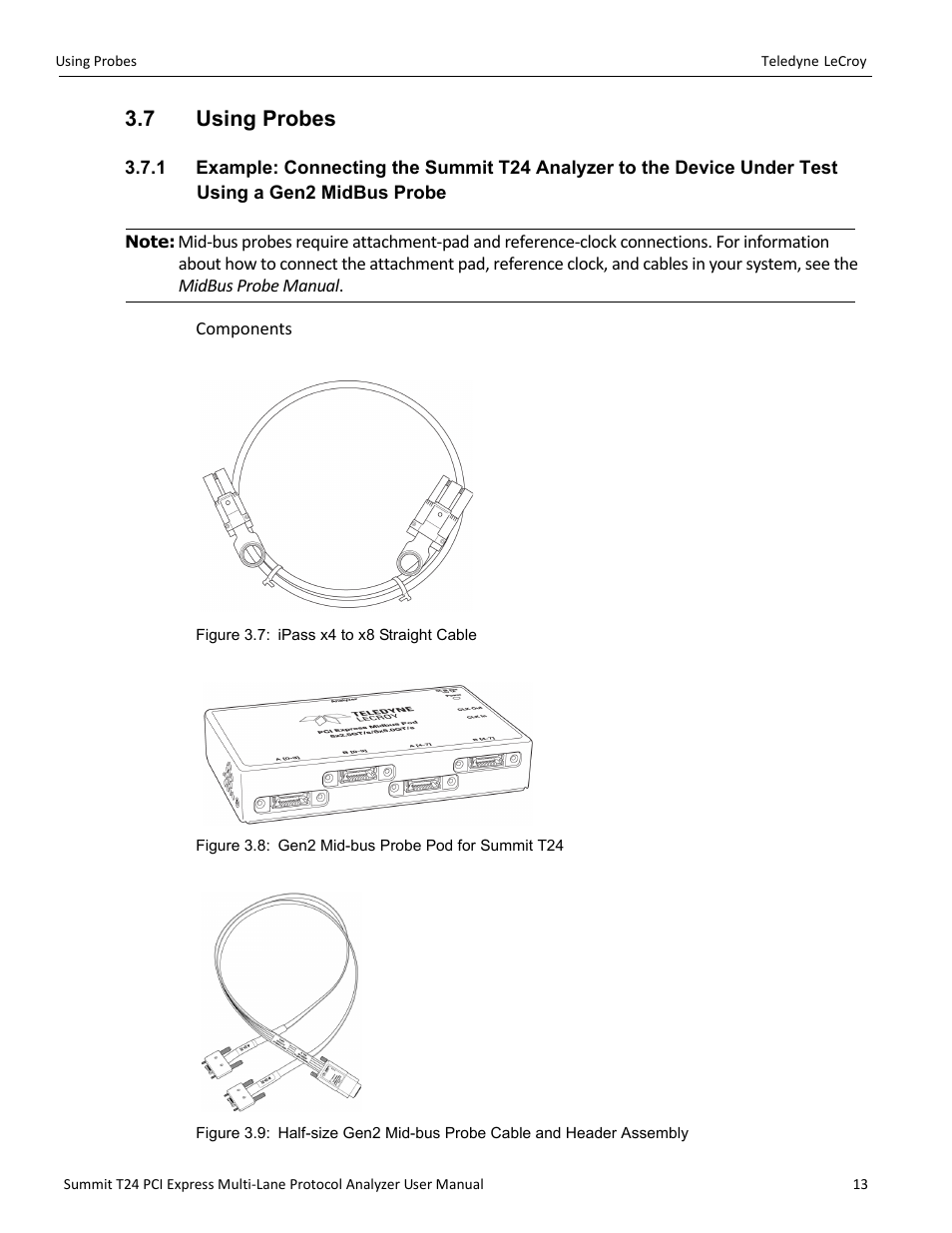 7 using probes | Teledyne LeCroy Summit T24 PCIe Multi-lane Protocol Analyzer User Manual User Manual | Page 25 / 244