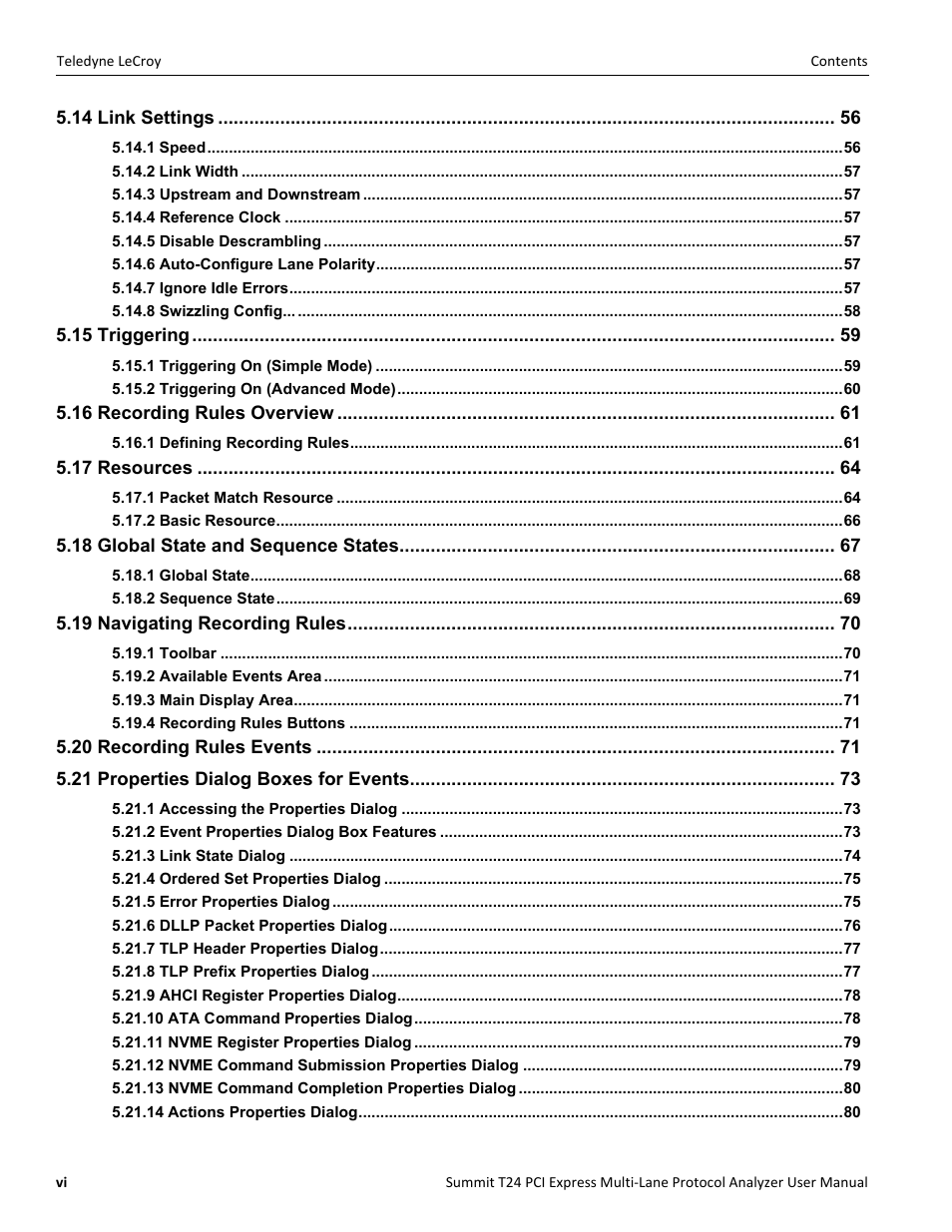 Teledyne LeCroy Summit T24 PCIe Multi-lane Protocol Analyzer User Manual User Manual | Page 6 / 244