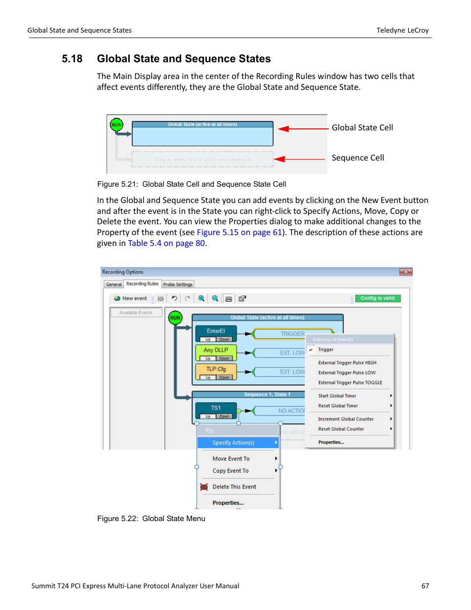 18 global state and sequence states | Teledyne LeCroy Summit T24 PCIe Multi-lane Protocol Analyzer User Manual User Manual | Page 79 / 244