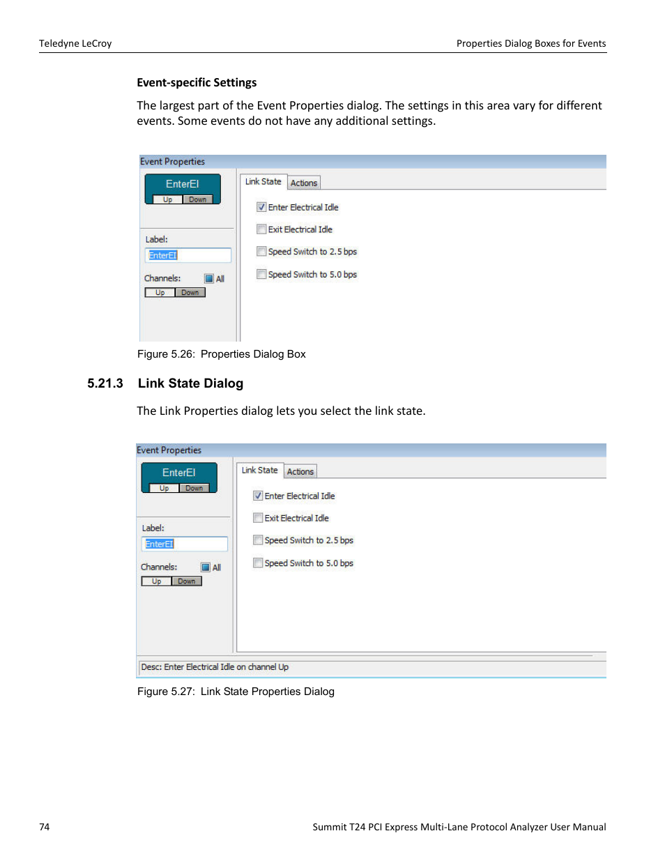 3 link state dialog | Teledyne LeCroy Summit T24 PCIe Multi-lane Protocol Analyzer User Manual User Manual | Page 86 / 244