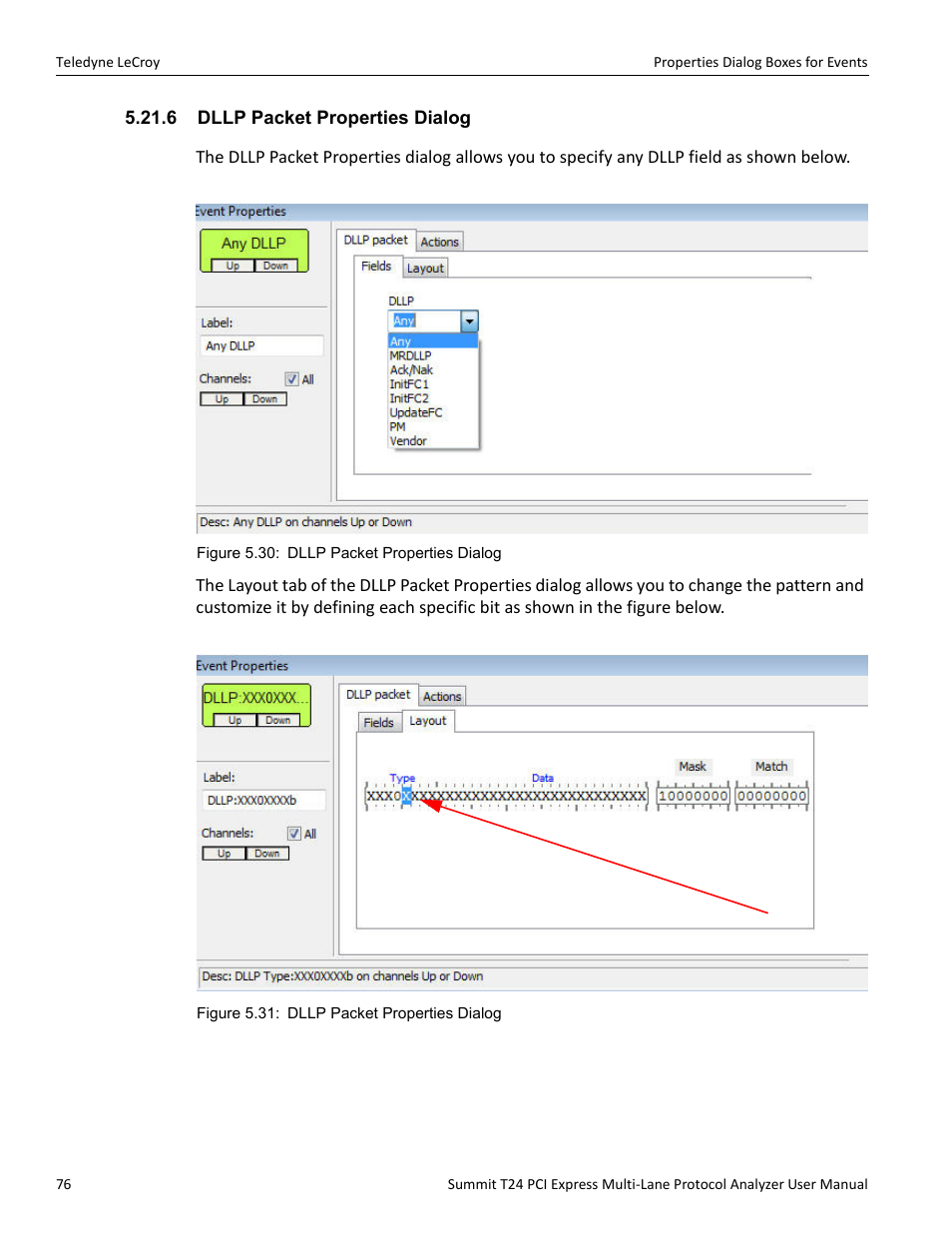 6 dllp packet properties dialog | Teledyne LeCroy Summit T24 PCIe Multi-lane Protocol Analyzer User Manual User Manual | Page 88 / 244