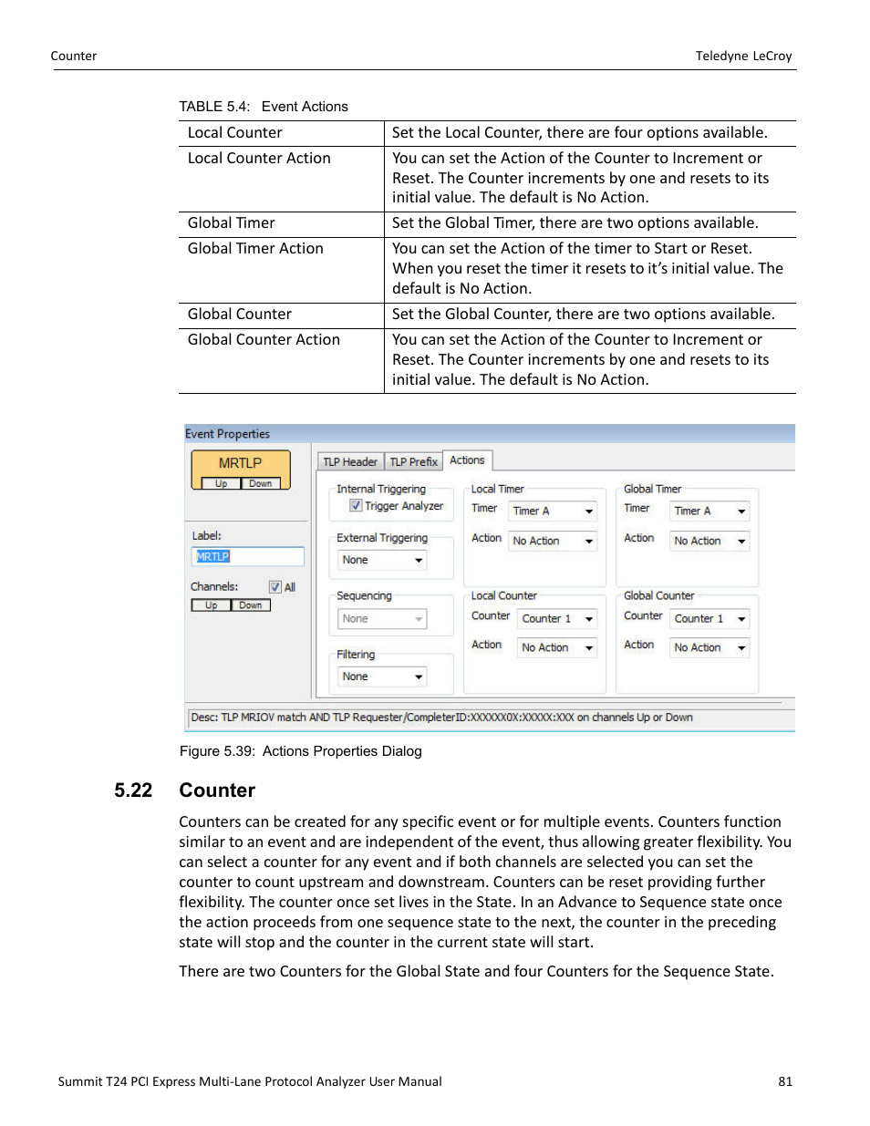22 counter | Teledyne LeCroy Summit T24 PCIe Multi-lane Protocol Analyzer User Manual User Manual | Page 93 / 244