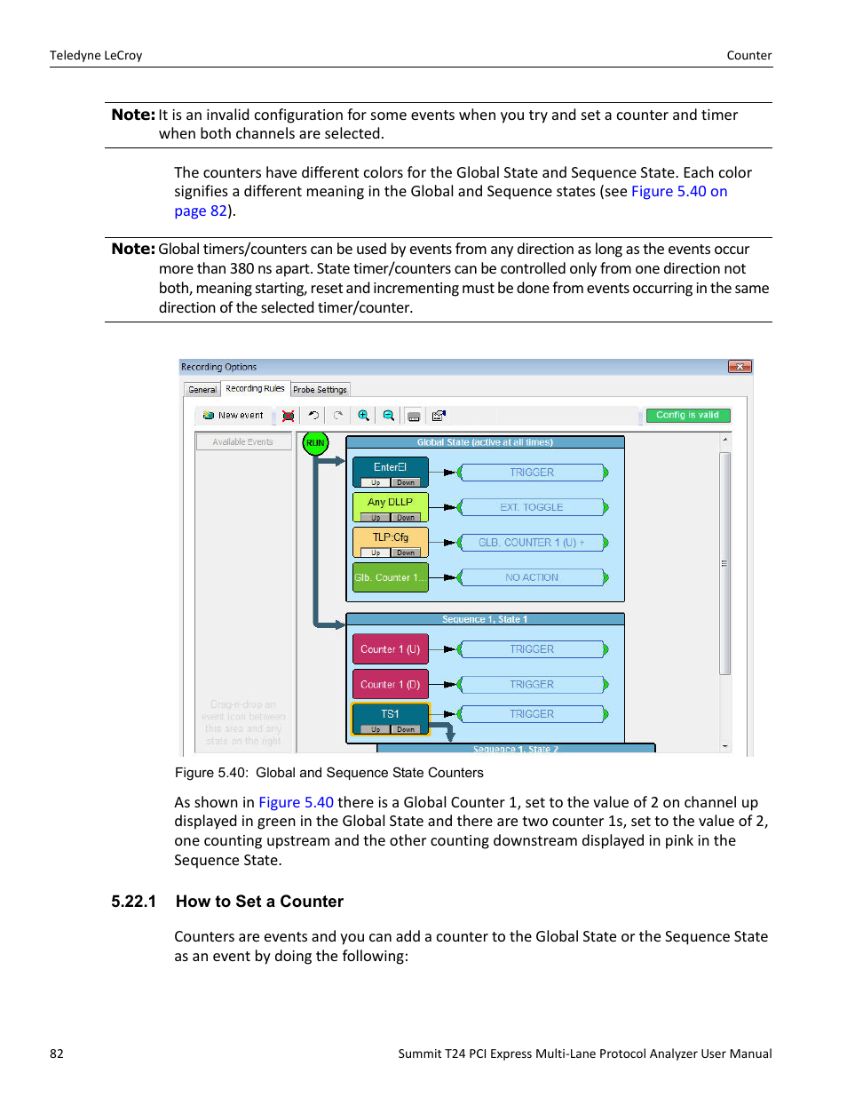 1 how to set a counter | Teledyne LeCroy Summit T24 PCIe Multi-lane Protocol Analyzer User Manual User Manual | Page 94 / 244