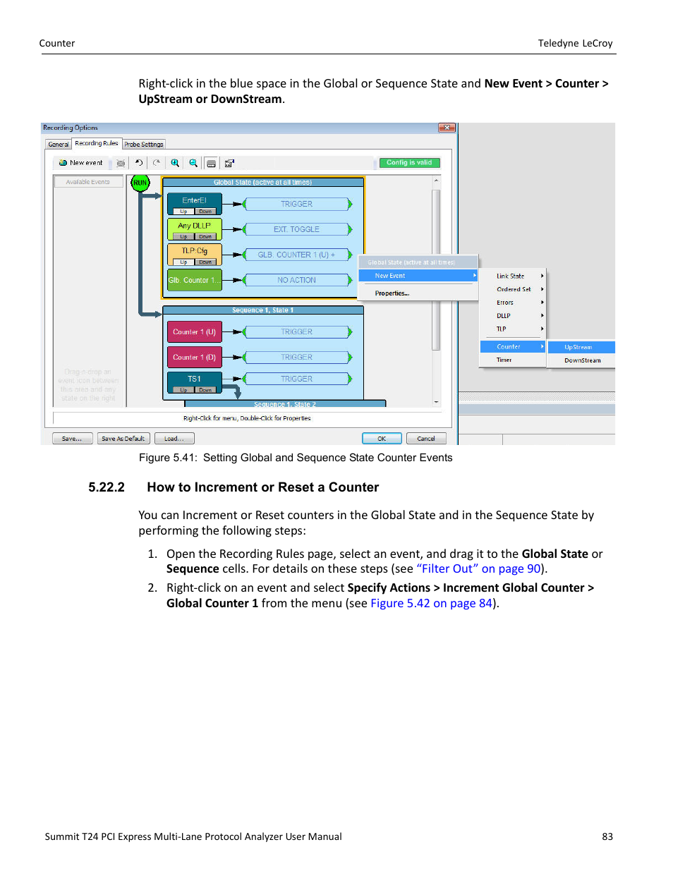 2 how to increment or reset a counter | Teledyne LeCroy Summit T24 PCIe Multi-lane Protocol Analyzer User Manual User Manual | Page 95 / 244