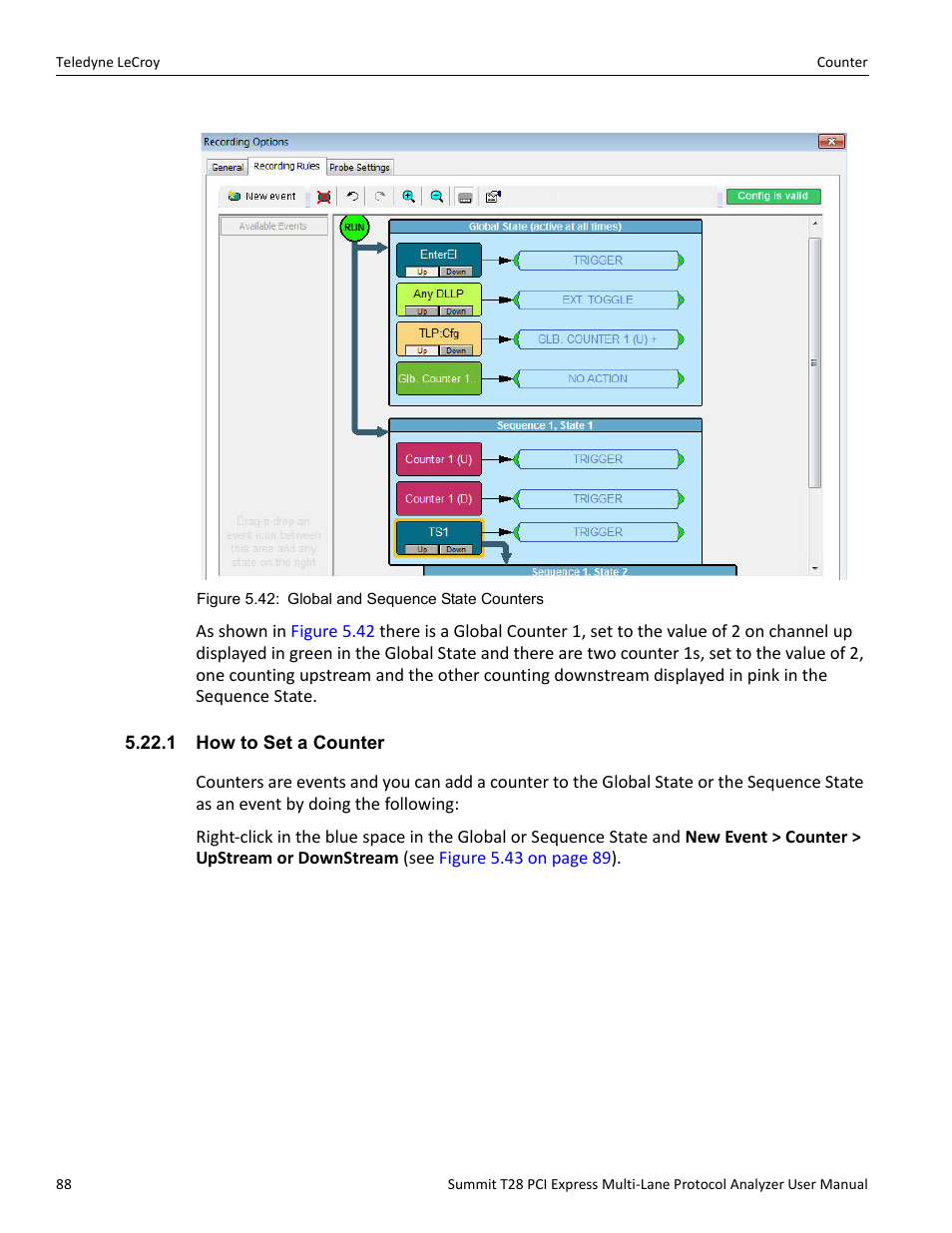 1 how to set a counter | Teledyne LeCroy Summit T28 PCIe Multi-lane Protocol Analyzer User Manual User Manual | Page 100 / 256