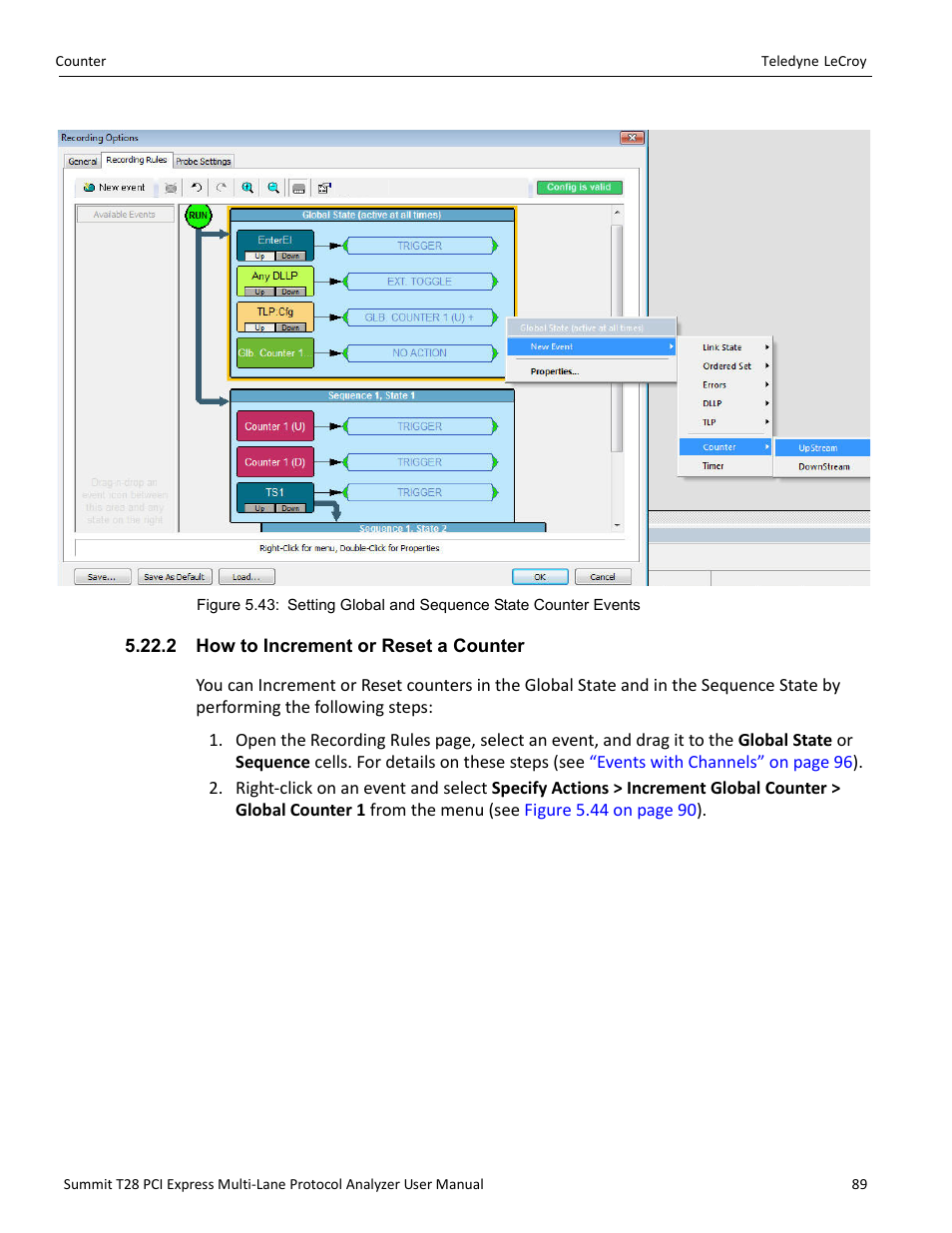 2 how to increment or reset a counter | Teledyne LeCroy Summit T28 PCIe Multi-lane Protocol Analyzer User Manual User Manual | Page 101 / 256