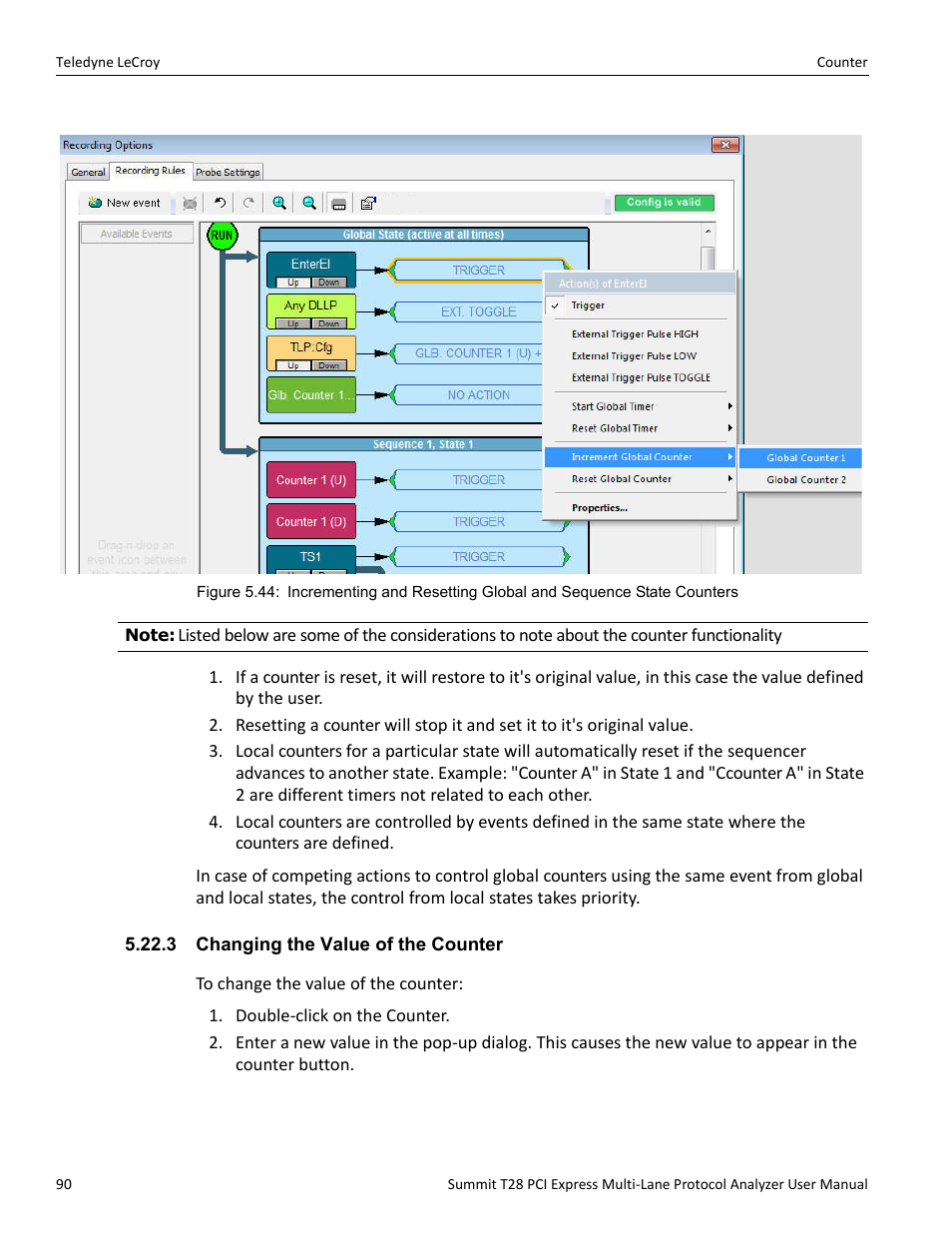 3 changing the value of the counter | Teledyne LeCroy Summit T28 PCIe Multi-lane Protocol Analyzer User Manual User Manual | Page 102 / 256