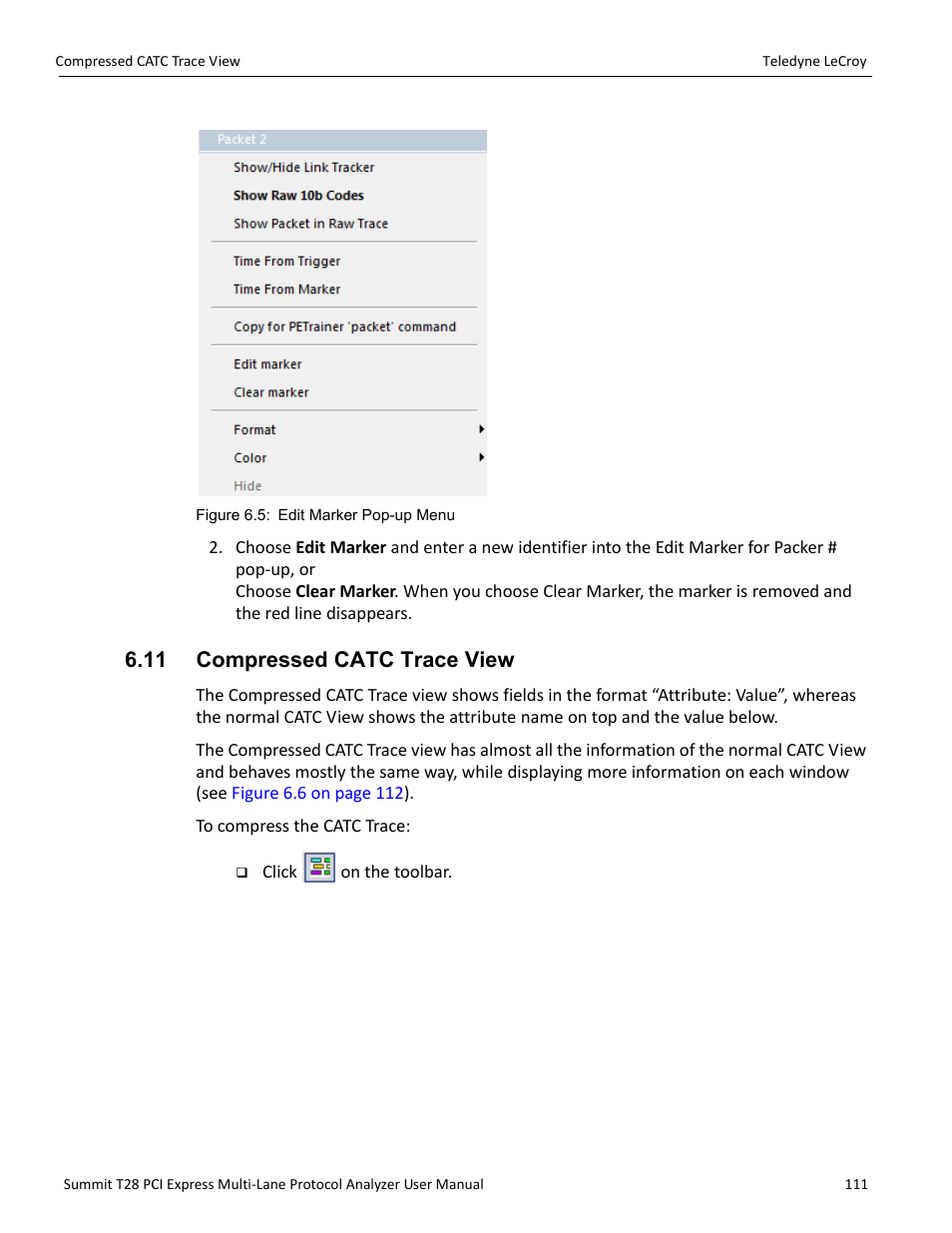 11 compressed catc trace view | Teledyne LeCroy Summit T28 PCIe Multi-lane Protocol Analyzer User Manual User Manual | Page 123 / 256
