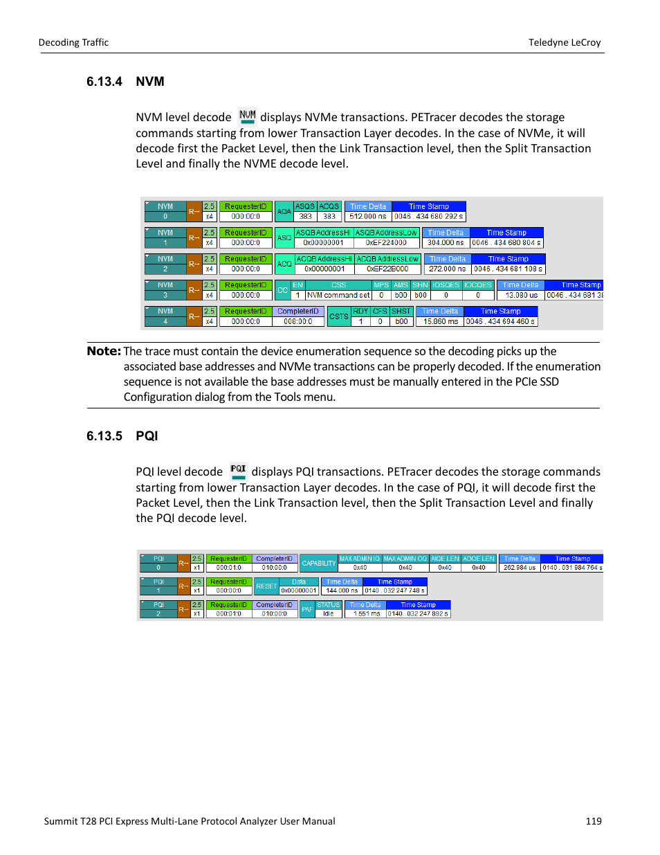 4 nvm, 5 pqi, 4 nvm 6.13.5 pqi | Teledyne LeCroy Summit T28 PCIe Multi-lane Protocol Analyzer User Manual User Manual | Page 131 / 256