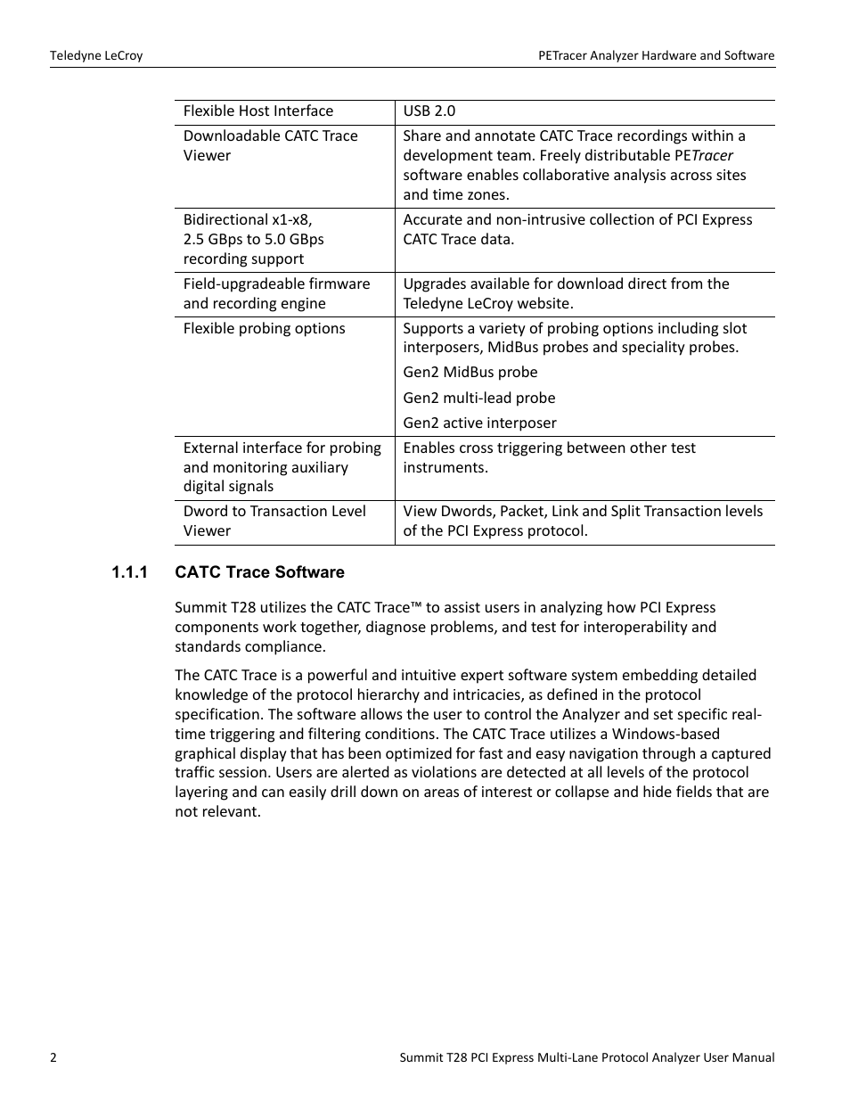 1 catc trace software | Teledyne LeCroy Summit T28 PCIe Multi-lane Protocol Analyzer User Manual User Manual | Page 14 / 256