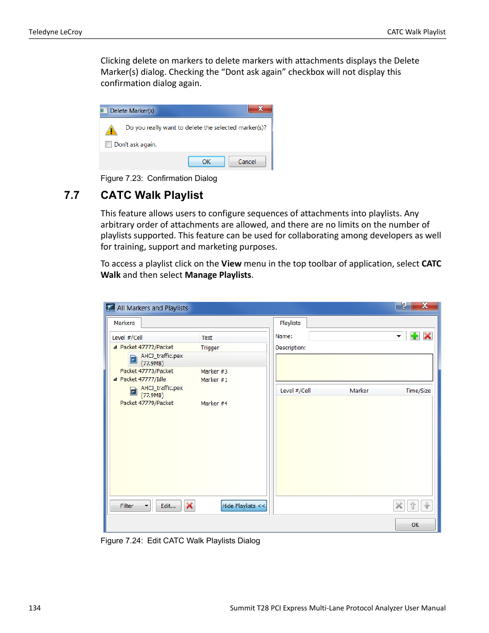 7 catc walk playlist, Catc walk playlist | Teledyne LeCroy Summit T28 PCIe Multi-lane Protocol Analyzer User Manual User Manual | Page 146 / 256