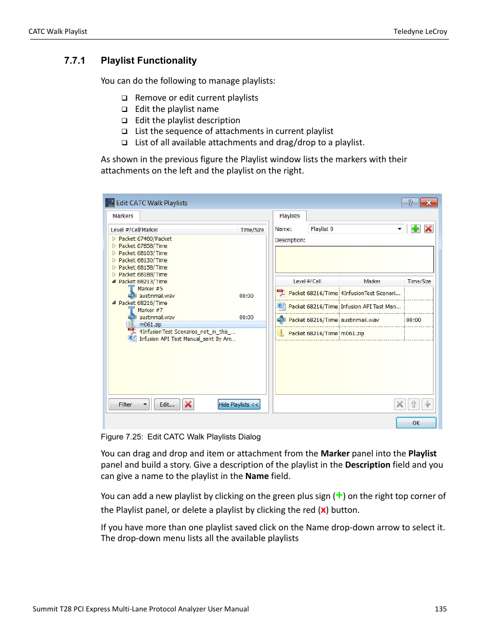 1 playlist functionality | Teledyne LeCroy Summit T28 PCIe Multi-lane Protocol Analyzer User Manual User Manual | Page 147 / 256