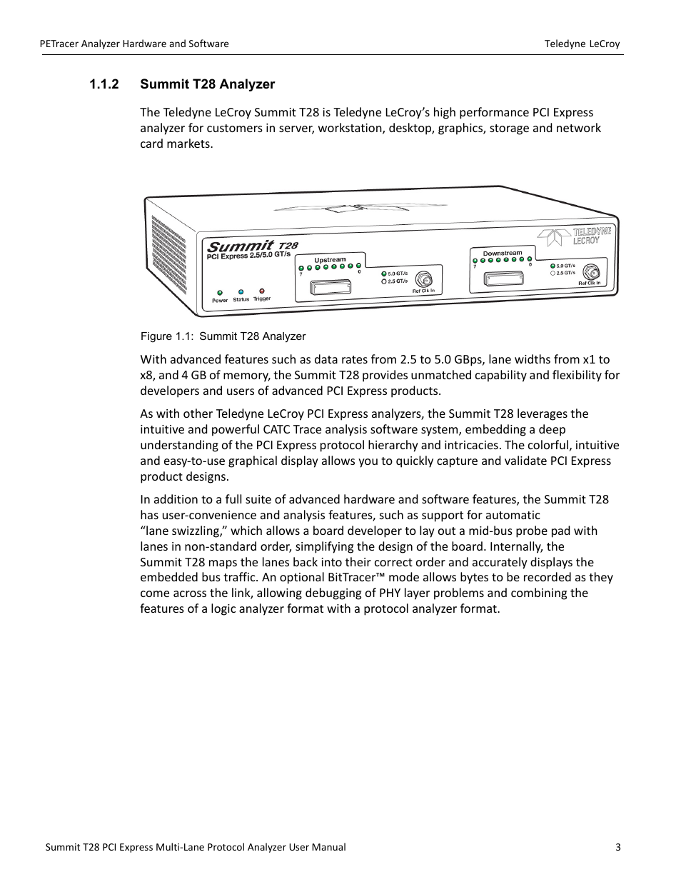 2 summit t28 analyzer | Teledyne LeCroy Summit T28 PCIe Multi-lane Protocol Analyzer User Manual User Manual | Page 15 / 256