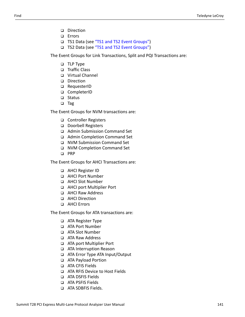 Teledyne LeCroy Summit T28 PCIe Multi-lane Protocol Analyzer User Manual User Manual | Page 153 / 256
