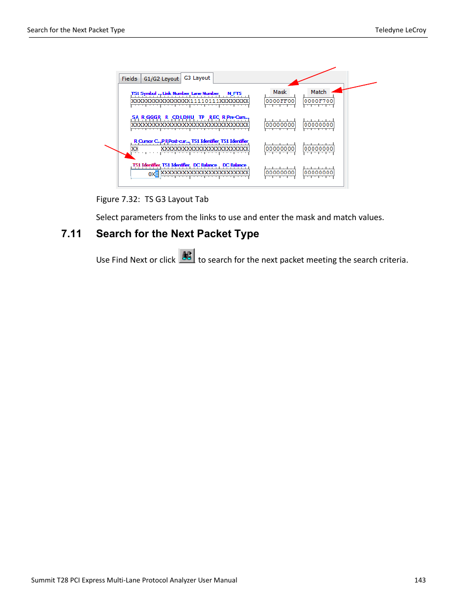 11 search for the next packet type | Teledyne LeCroy Summit T28 PCIe Multi-lane Protocol Analyzer User Manual User Manual | Page 155 / 256