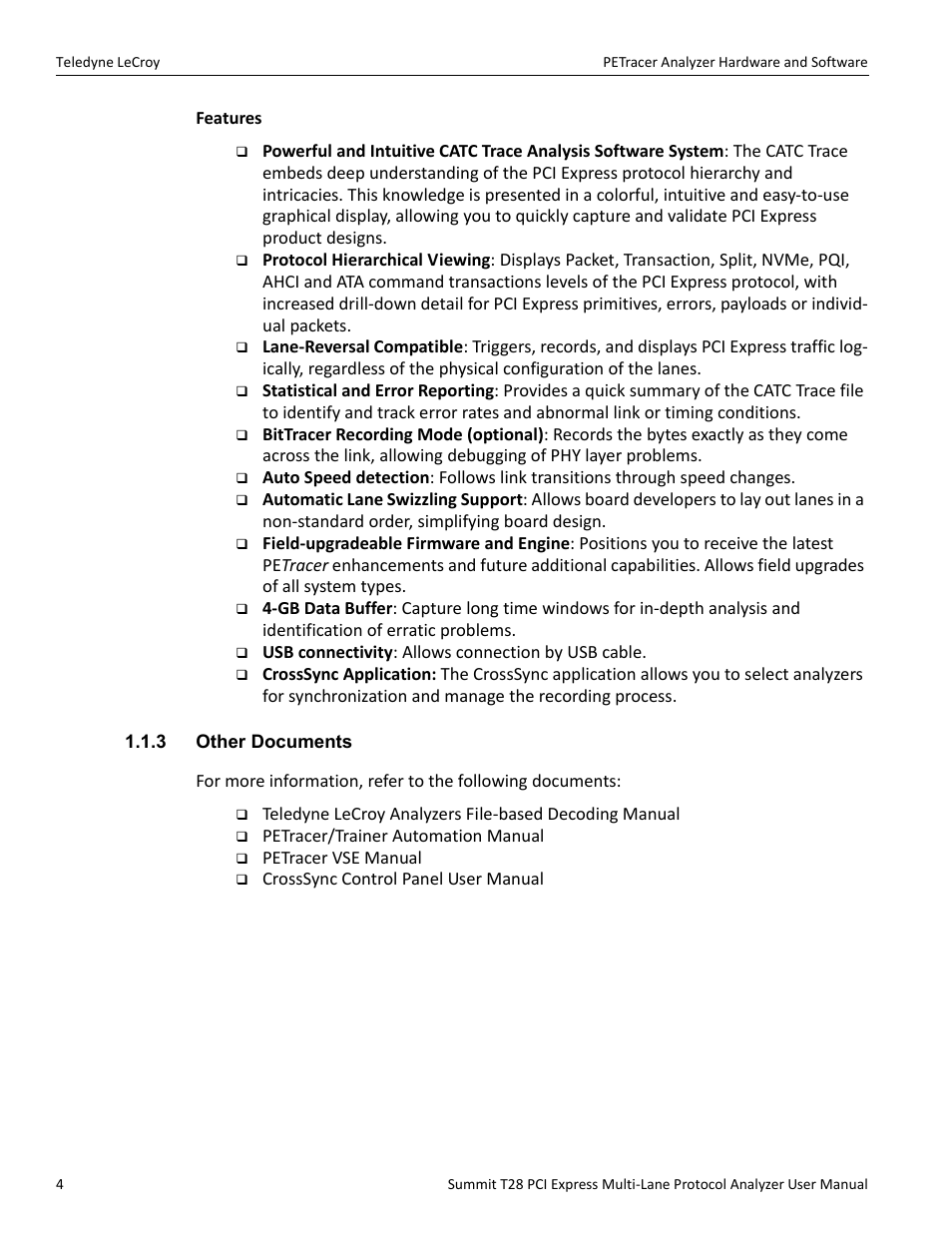 3 other documents | Teledyne LeCroy Summit T28 PCIe Multi-lane Protocol Analyzer User Manual User Manual | Page 16 / 256