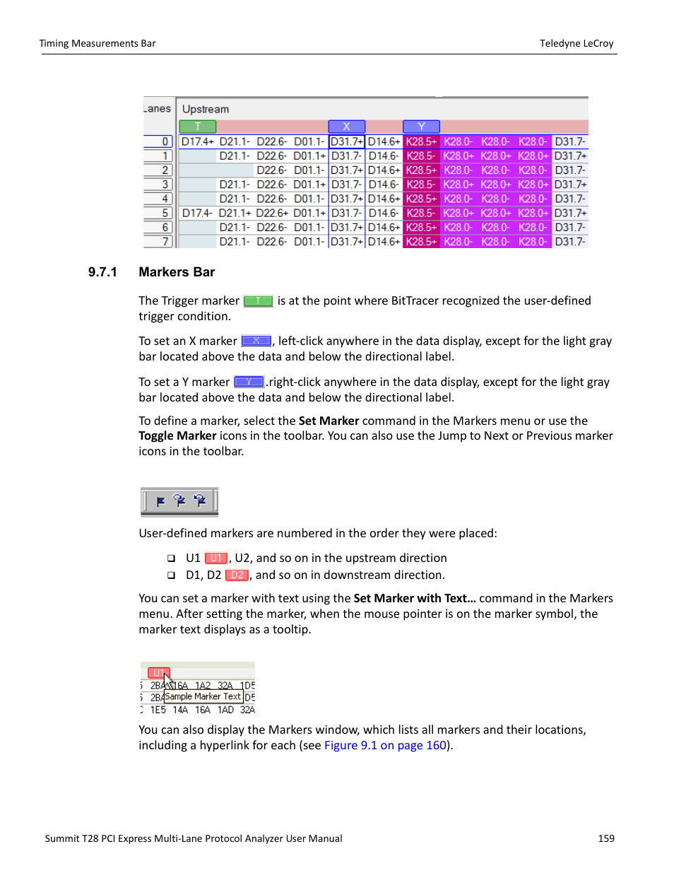 1 markers bar | Teledyne LeCroy Summit T28 PCIe Multi-lane Protocol Analyzer User Manual User Manual | Page 171 / 256