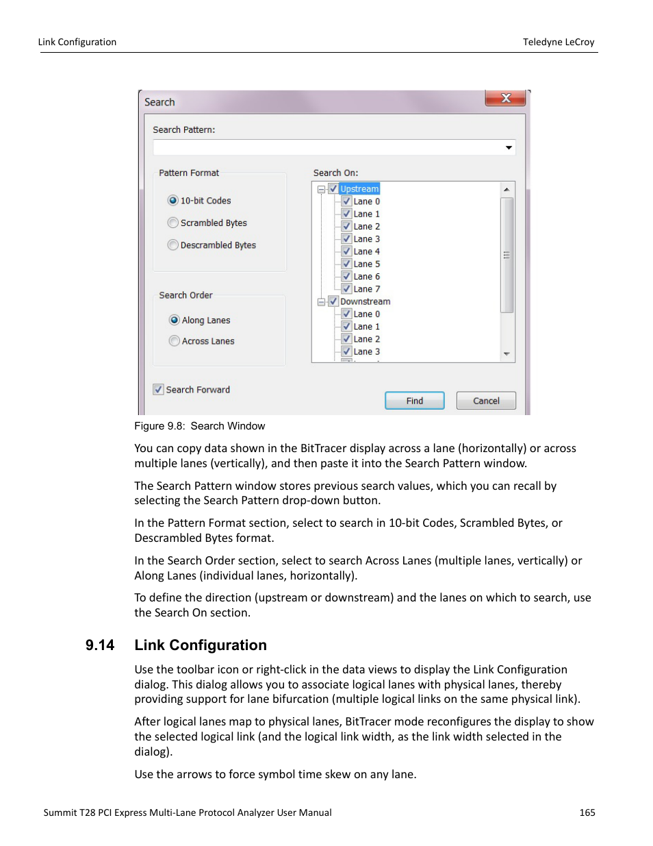 14 link configuration | Teledyne LeCroy Summit T28 PCIe Multi-lane Protocol Analyzer User Manual User Manual | Page 177 / 256