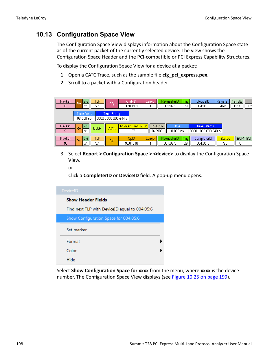 13 configuration space view | Teledyne LeCroy Summit T28 PCIe Multi-lane Protocol Analyzer User Manual User Manual | Page 210 / 256