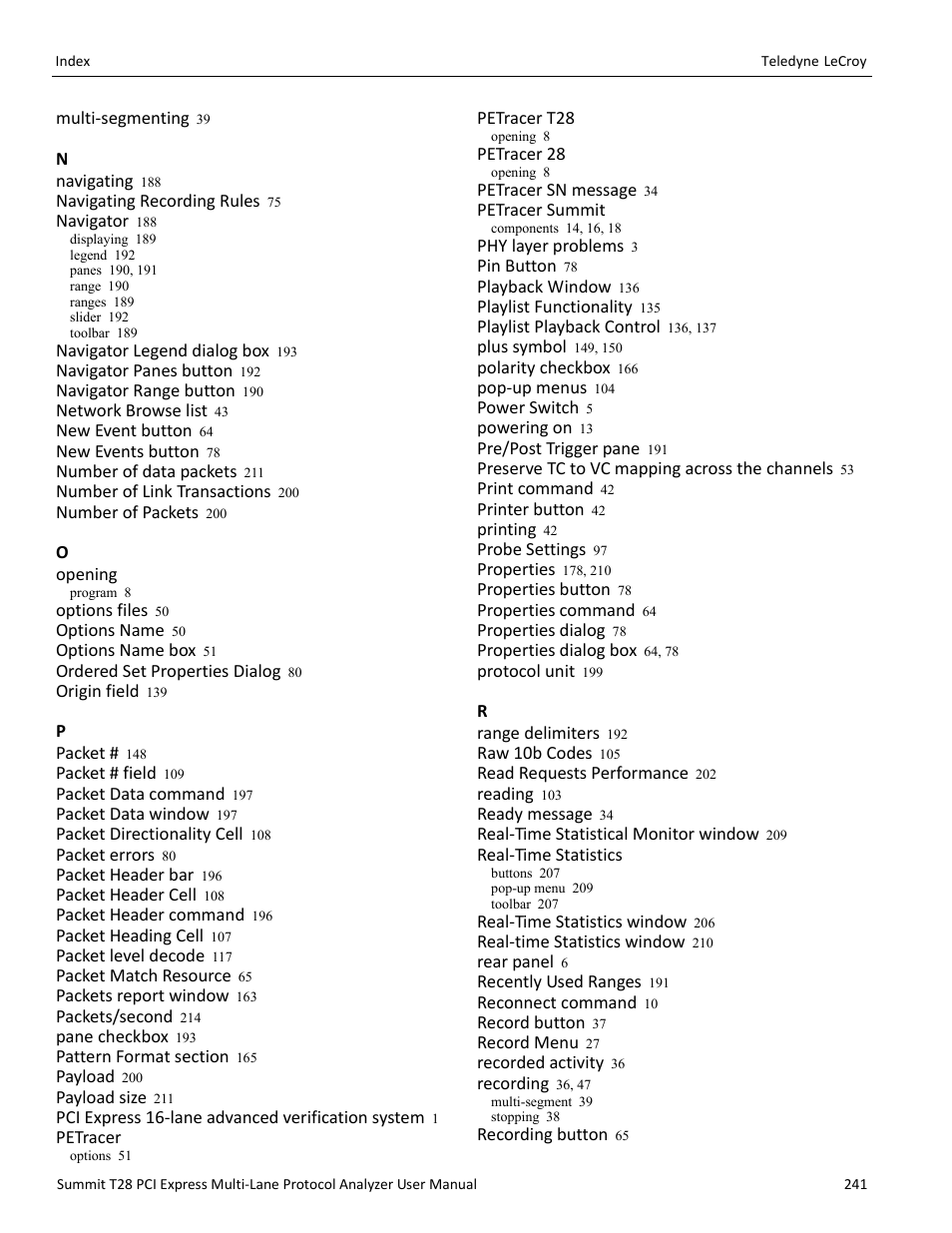 Teledyne LeCroy Summit T28 PCIe Multi-lane Protocol Analyzer User Manual User Manual | Page 253 / 256