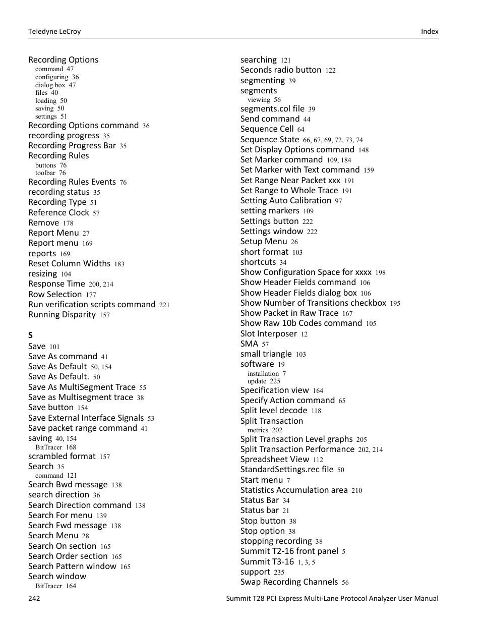 Teledyne LeCroy Summit T28 PCIe Multi-lane Protocol Analyzer User Manual User Manual | Page 254 / 256