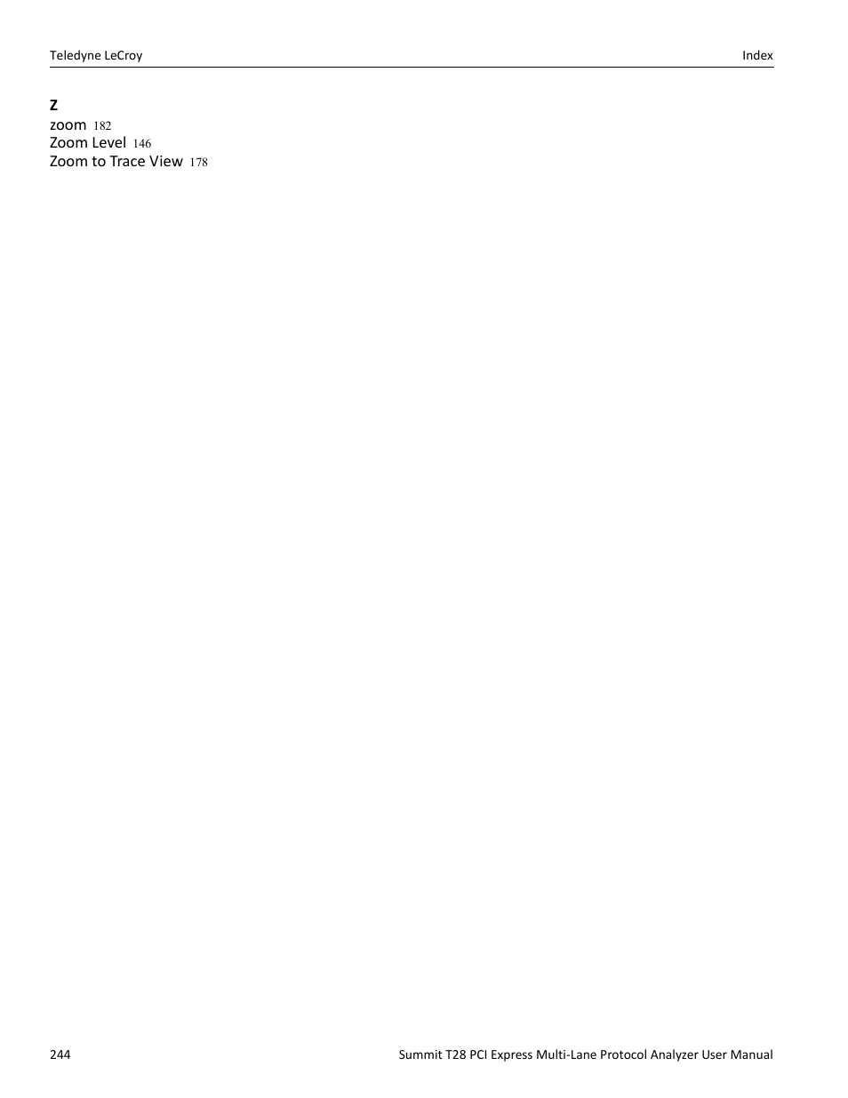 Teledyne LeCroy Summit T28 PCIe Multi-lane Protocol Analyzer User Manual User Manual | Page 256 / 256