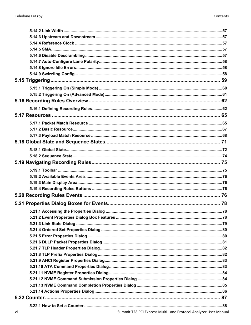 Teledyne LeCroy Summit T28 PCIe Multi-lane Protocol Analyzer User Manual User Manual | Page 6 / 256
