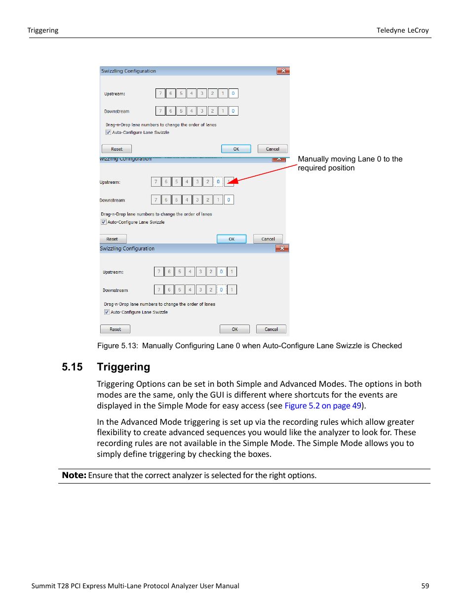 15 triggering | Teledyne LeCroy Summit T28 PCIe Multi-lane Protocol Analyzer User Manual User Manual | Page 71 / 256