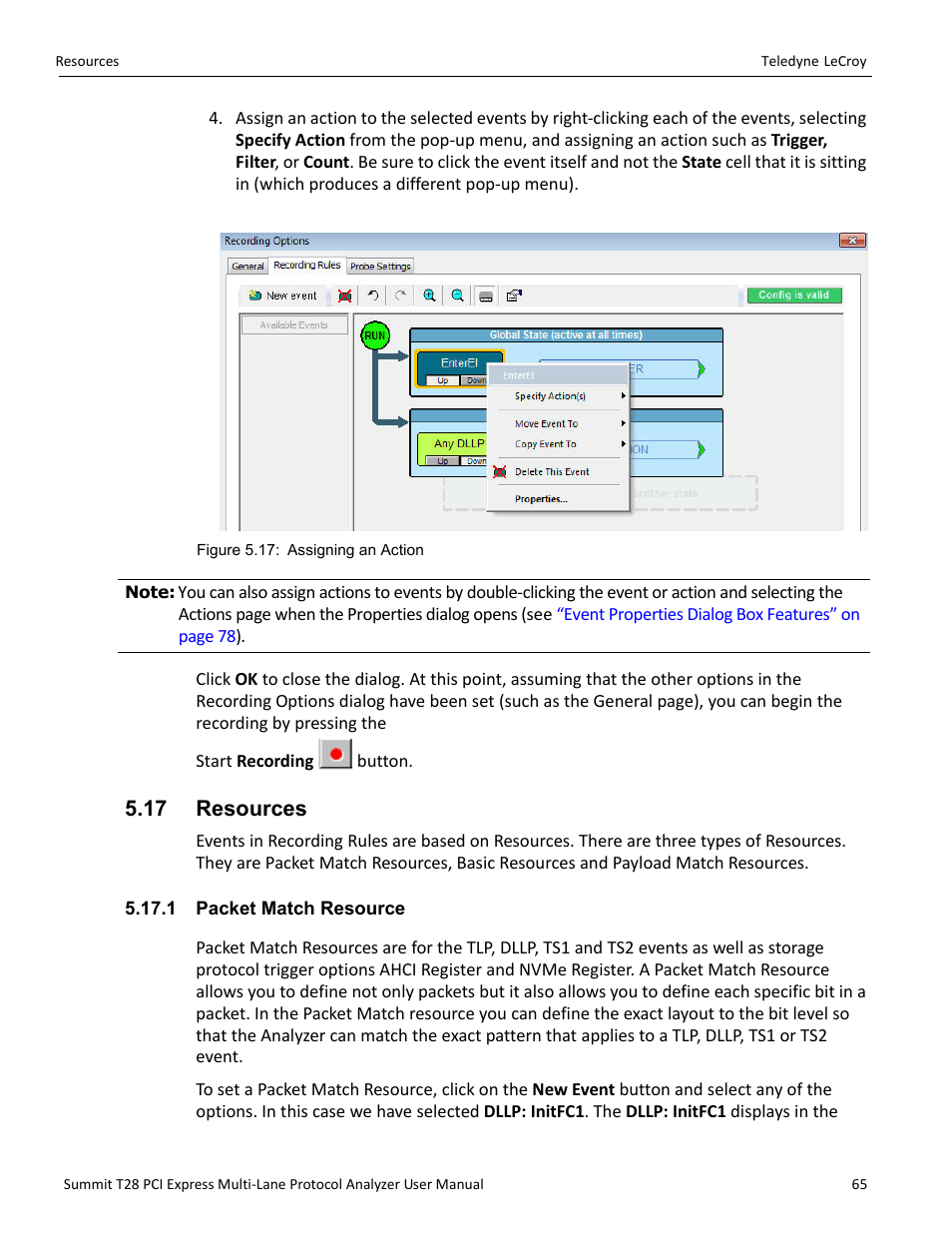 17 resources, 1 packet match resource | Teledyne LeCroy Summit T28 PCIe Multi-lane Protocol Analyzer User Manual User Manual | Page 77 / 256