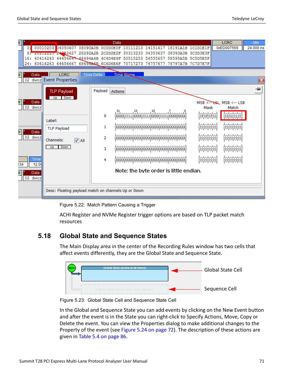 18 global state and sequence states | Teledyne LeCroy Summit T28 PCIe Multi-lane Protocol Analyzer User Manual User Manual | Page 83 / 256