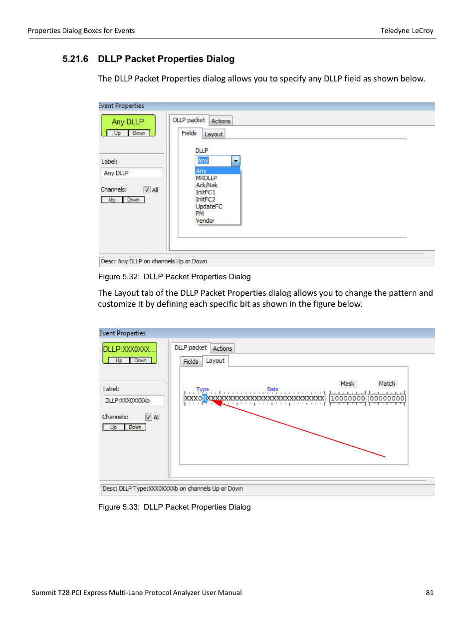 6 dllp packet properties dialog | Teledyne LeCroy Summit T28 PCIe Multi-lane Protocol Analyzer User Manual User Manual | Page 93 / 256