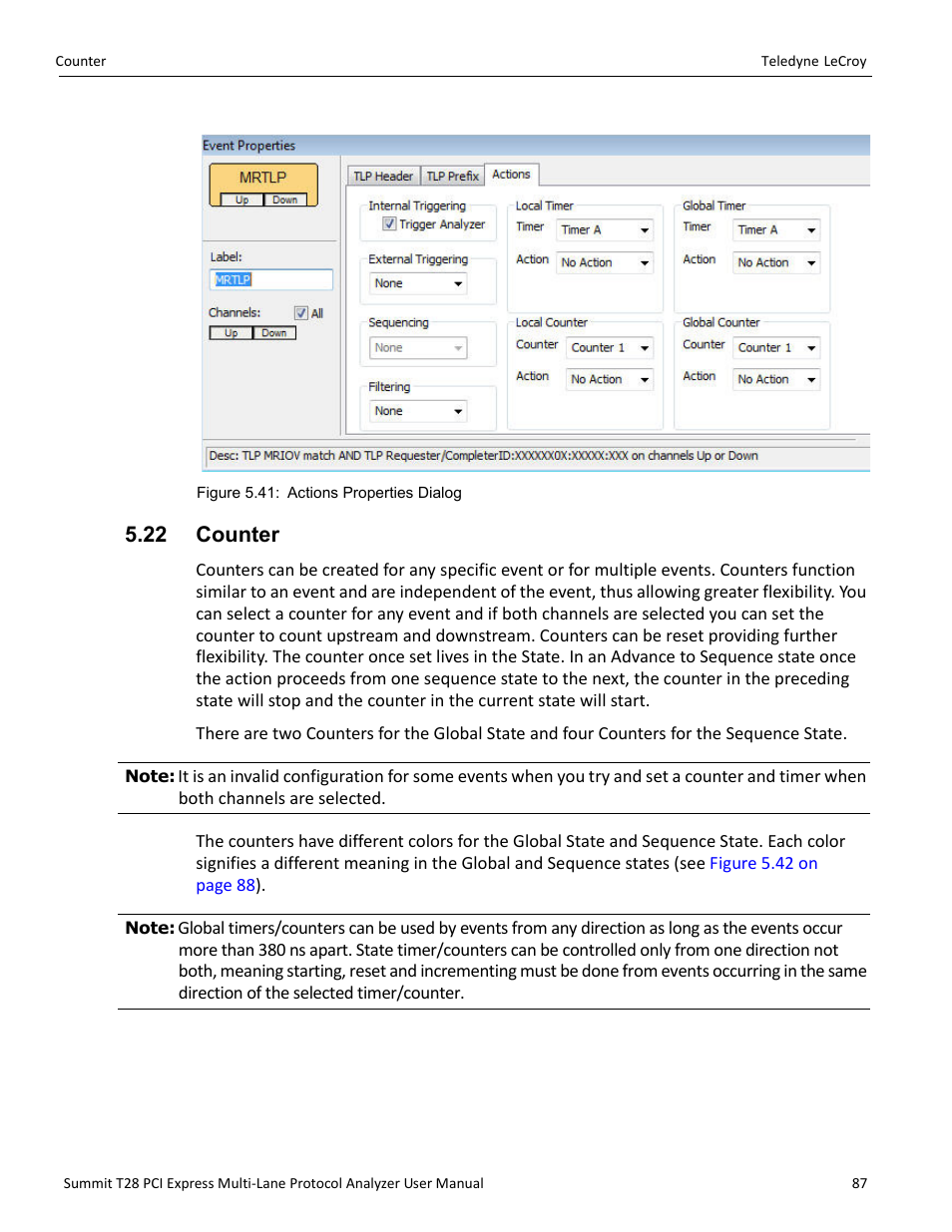 22 counter | Teledyne LeCroy Summit T28 PCIe Multi-lane Protocol Analyzer User Manual User Manual | Page 99 / 256