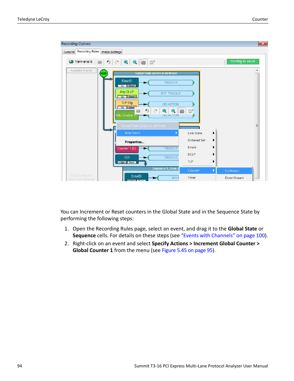 2 how to increment or reset a counter | Teledyne LeCroy Summit T3-16 PCIe Multi-lane Protocol Analyzer User Manual User Manual | Page 106 / 266