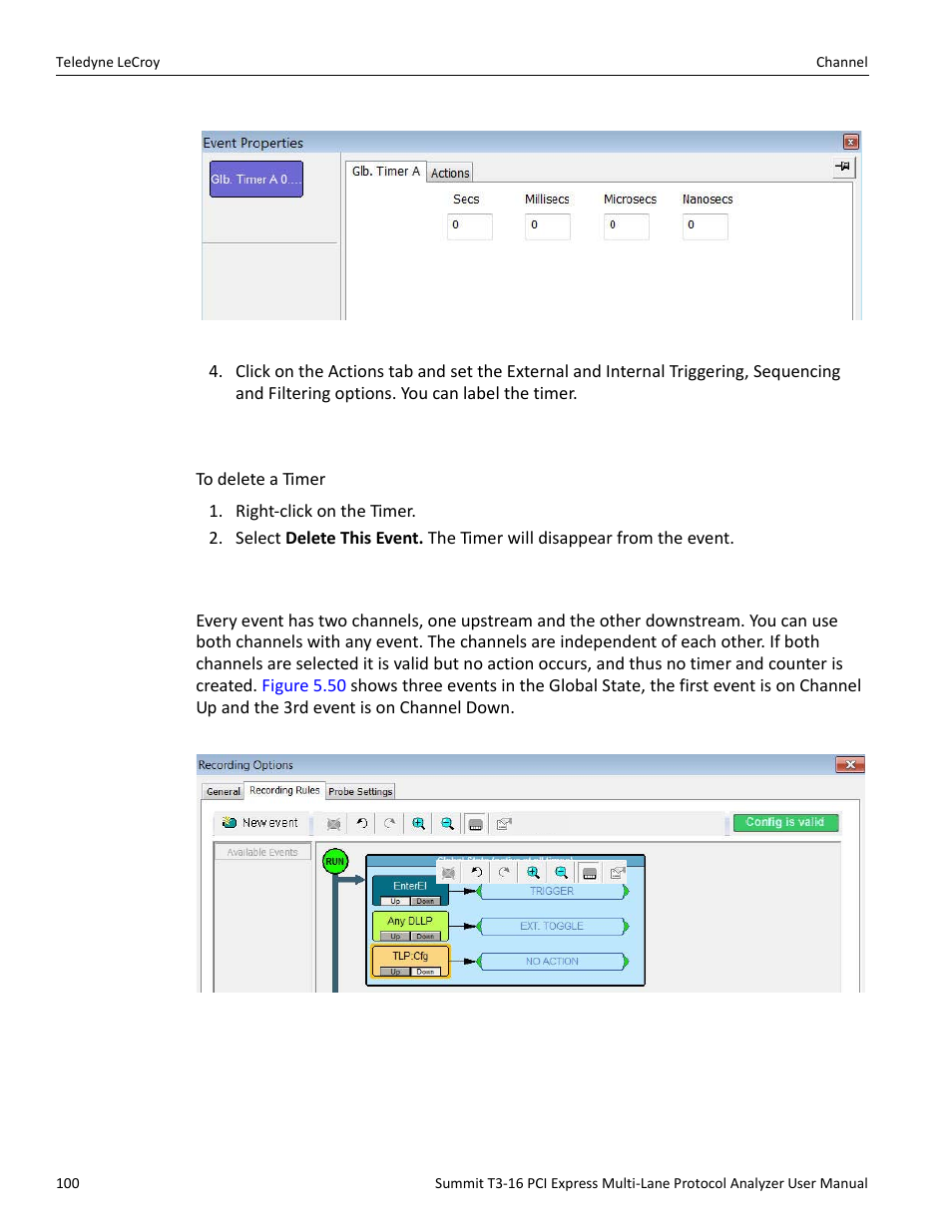 4 deleting a timer, 24 channel | Teledyne LeCroy Summit T3-16 PCIe Multi-lane Protocol Analyzer User Manual User Manual | Page 112 / 266