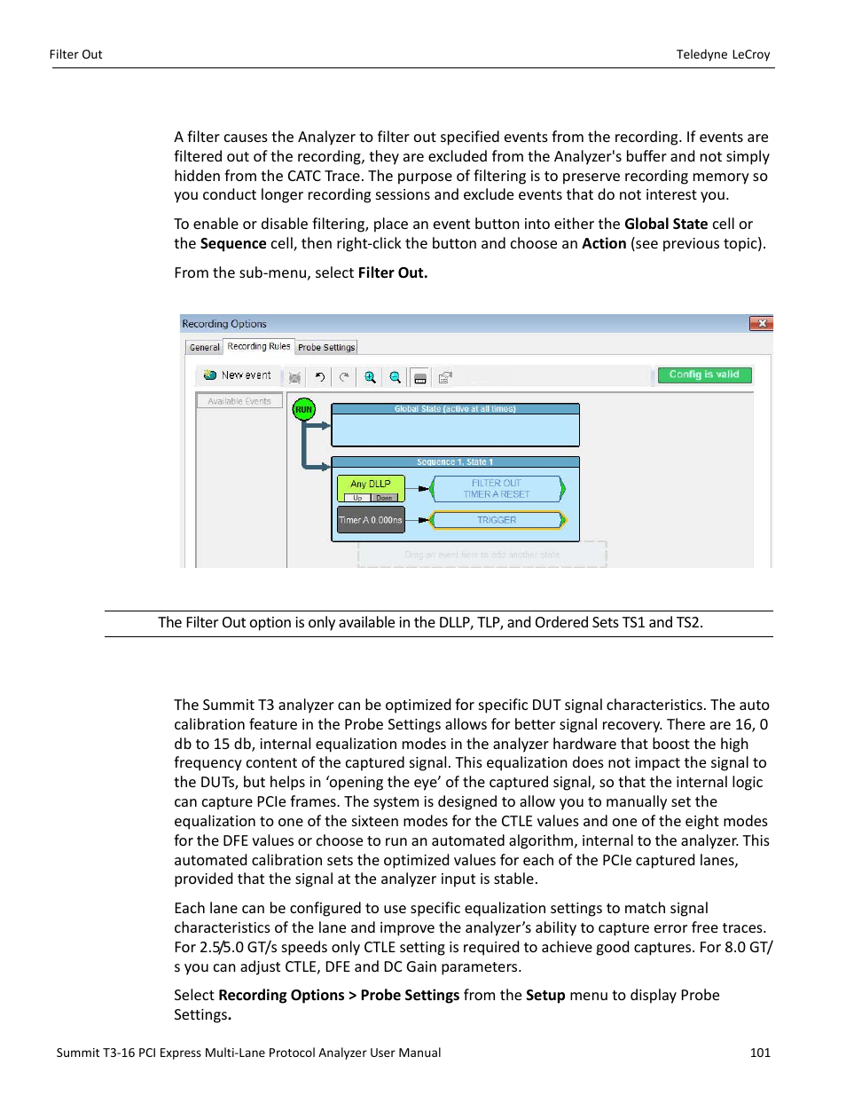 25 filter out, 26 probe settings | Teledyne LeCroy Summit T3-16 PCIe Multi-lane Protocol Analyzer User Manual User Manual | Page 113 / 266