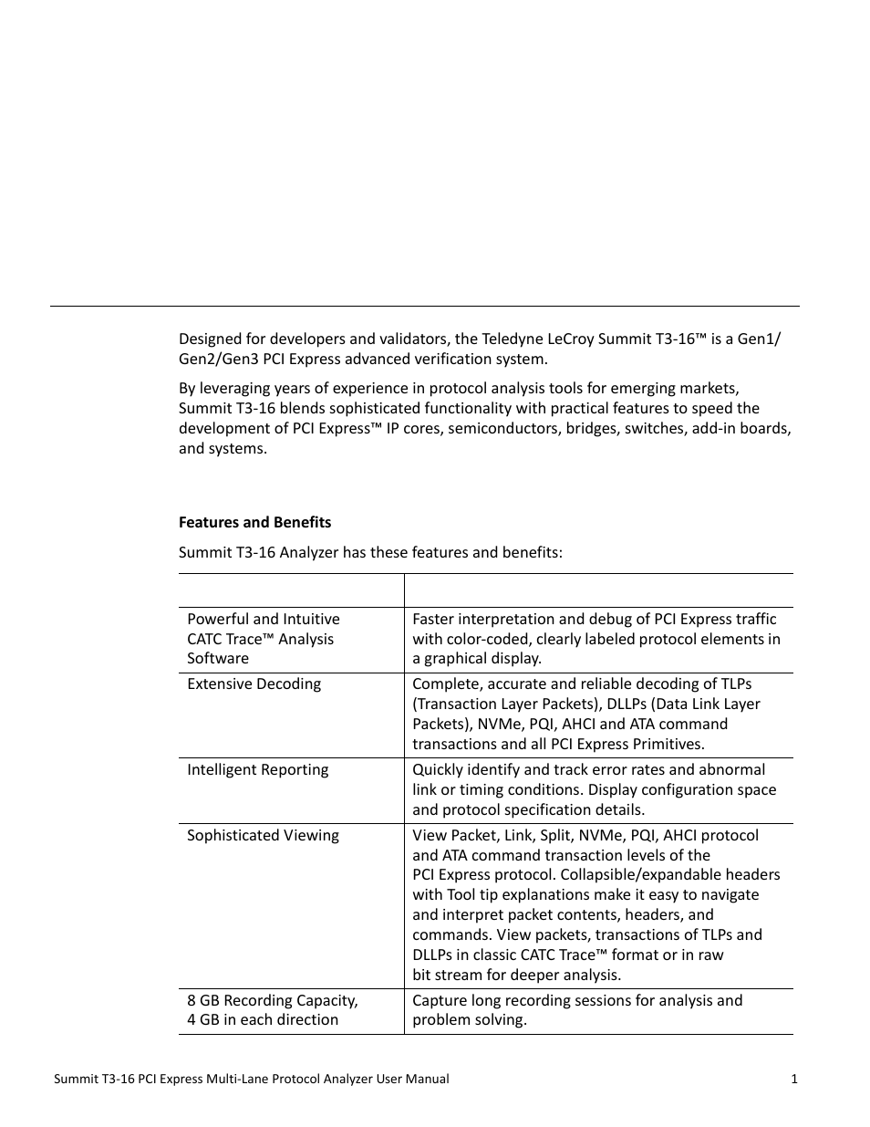 Teledyne LeCroy Summit T3-16 PCIe Multi-lane Protocol Analyzer User Manual User Manual | Page 13 / 266