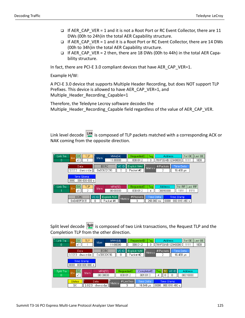 2 link, 3 split | Teledyne LeCroy Summit T3-16 PCIe Multi-lane Protocol Analyzer User Manual User Manual | Page 137 / 266