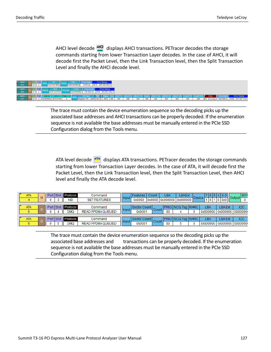 6 ahci, 7 ata | Teledyne LeCroy Summit T3-16 PCIe Multi-lane Protocol Analyzer User Manual User Manual | Page 139 / 266