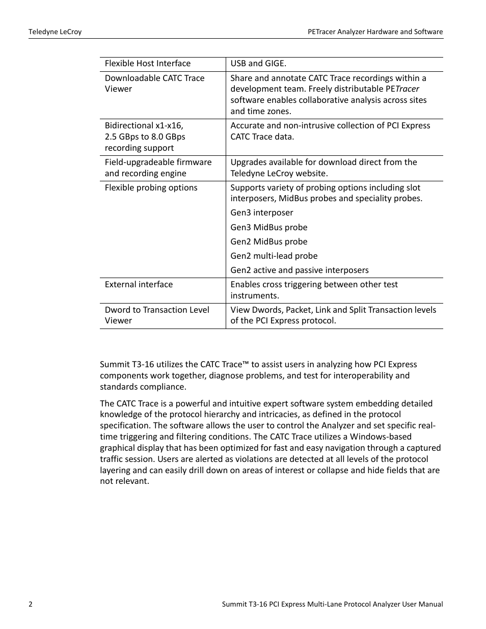 1 catc trace software | Teledyne LeCroy Summit T3-16 PCIe Multi-lane Protocol Analyzer User Manual User Manual | Page 14 / 266