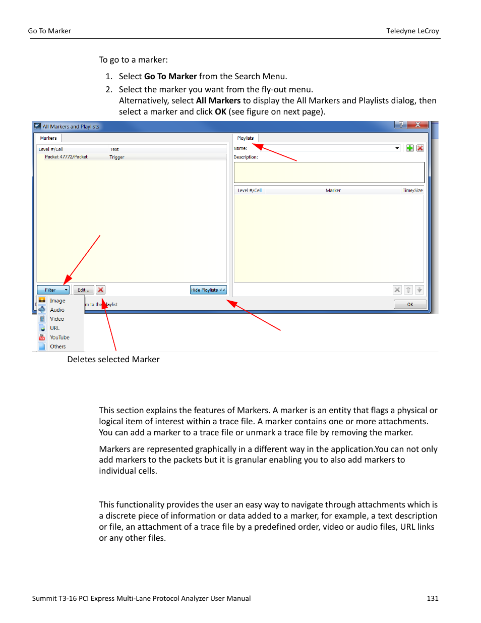 1 markers, Markers overview | Teledyne LeCroy Summit T3-16 PCIe Multi-lane Protocol Analyzer User Manual User Manual | Page 143 / 266