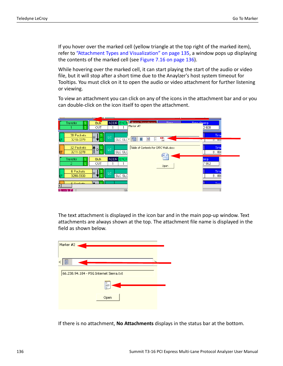 8 viewing attachments of a marker, Text | Teledyne LeCroy Summit T3-16 PCIe Multi-lane Protocol Analyzer User Manual User Manual | Page 148 / 266