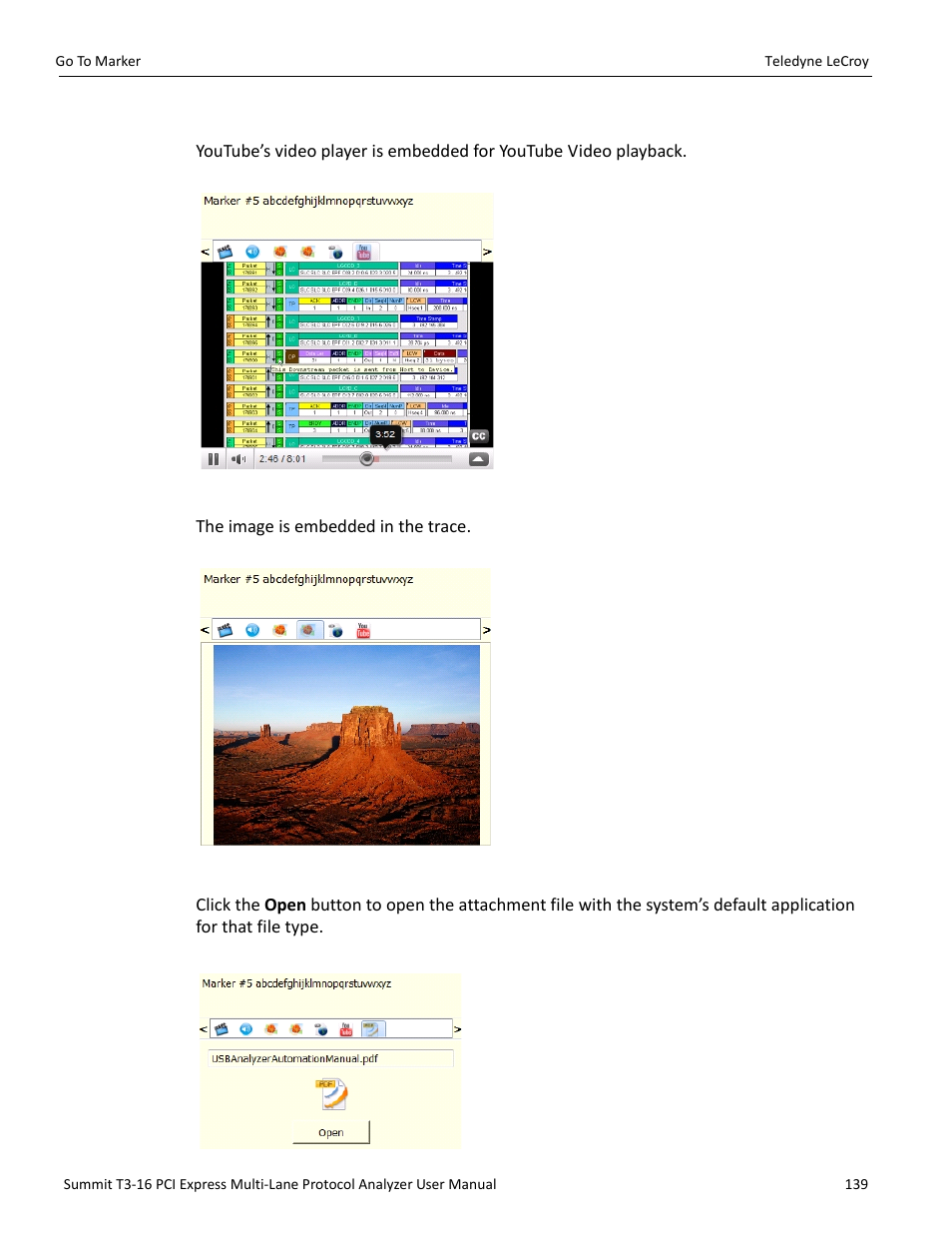 Youtube video, Images, Other attachments | Teledyne LeCroy Summit T3-16 PCIe Multi-lane Protocol Analyzer User Manual User Manual | Page 151 / 266
